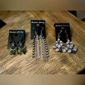 Bundle of 3 pairs dangle earrings - fashion jewelry